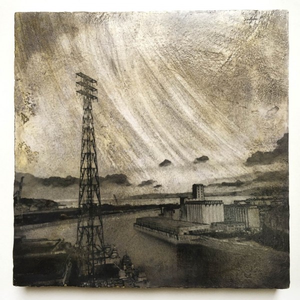Vie from the River, © Iskra Johnson, industrial landscape on plaster