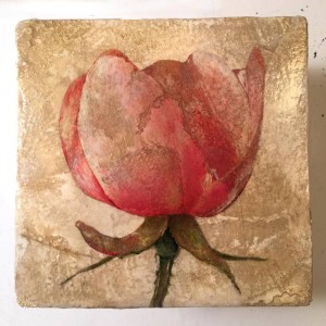 Rose, Mixed media on plaster by Iskra