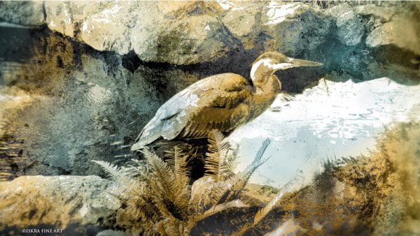 Visitation The Heron print by Iskra