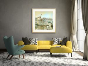 Celadon large print by Iskra on canvas in room