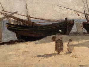 Camille Corot The Beach at Etretat