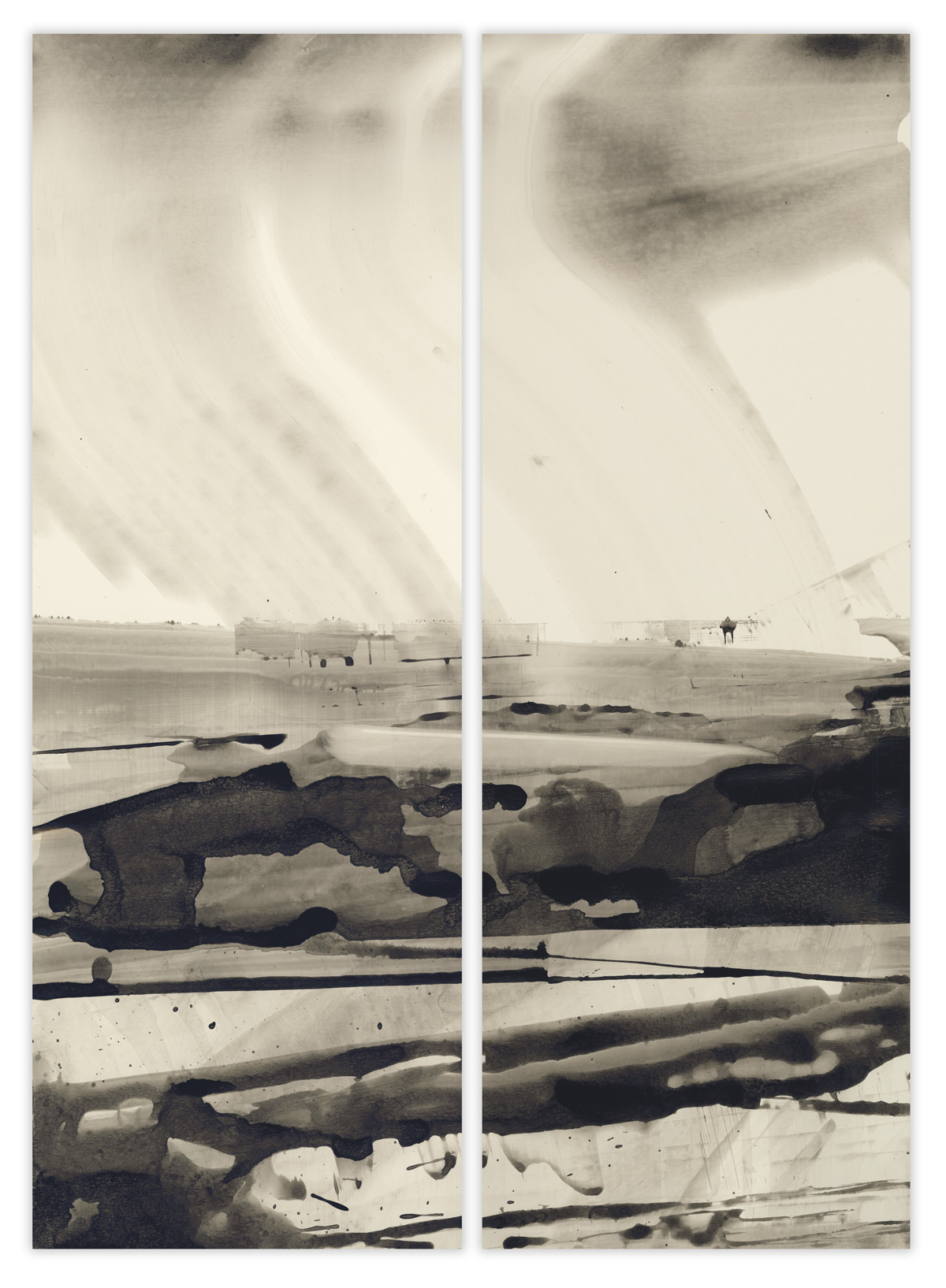 Abstract Landscape Diptych