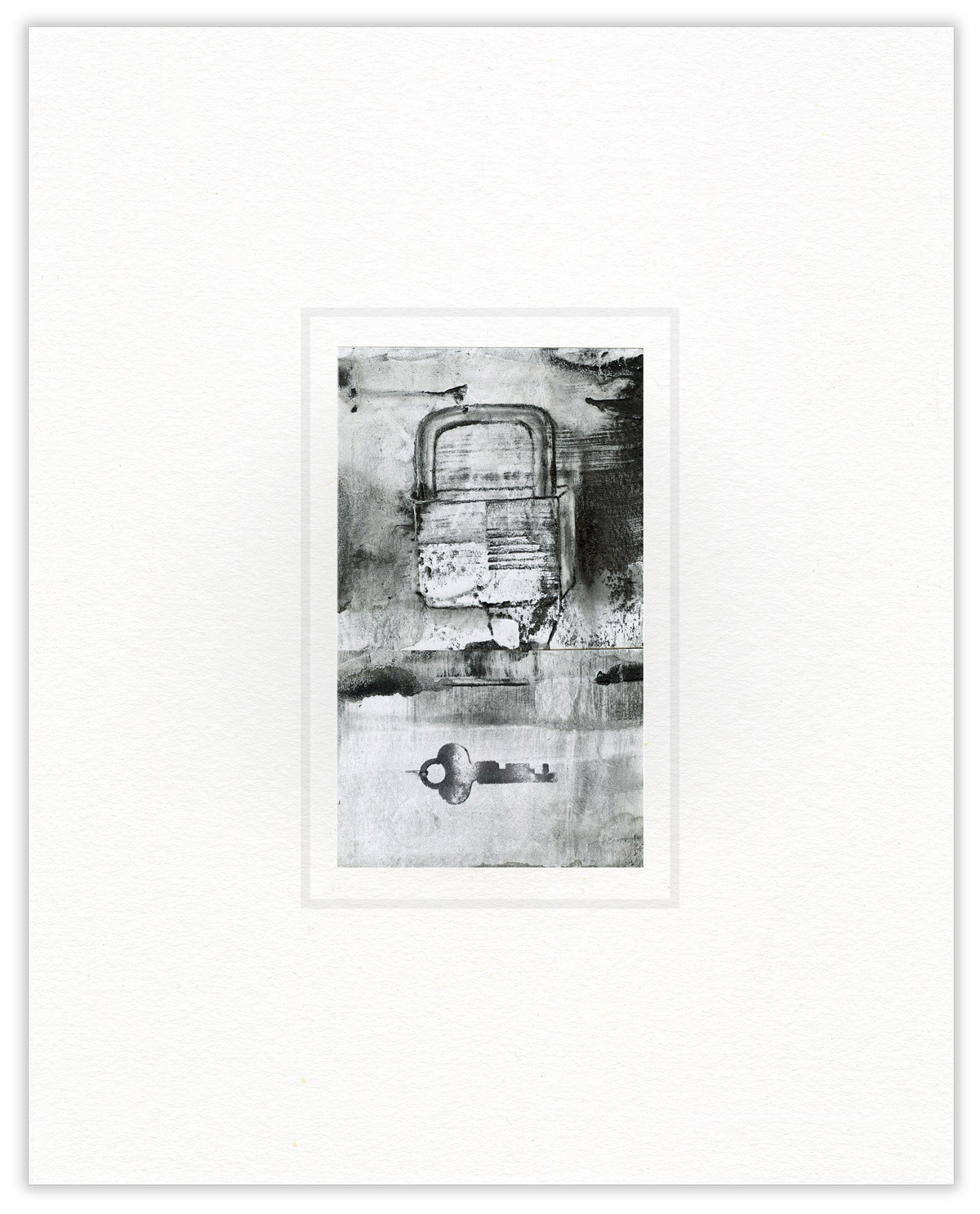 The Padlock liquid graphite drawing